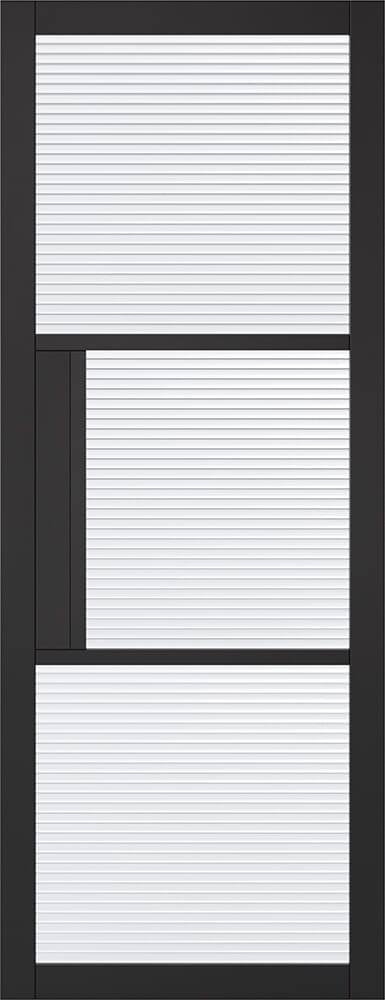 1981 x 762 x 35mm (30") Tribeca Reeded Glazed Black  Internal Door