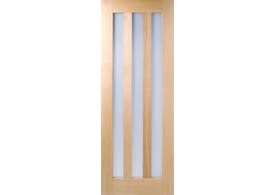 726 x 2040x40mm Utah Oak 3L - Clear Glass Door