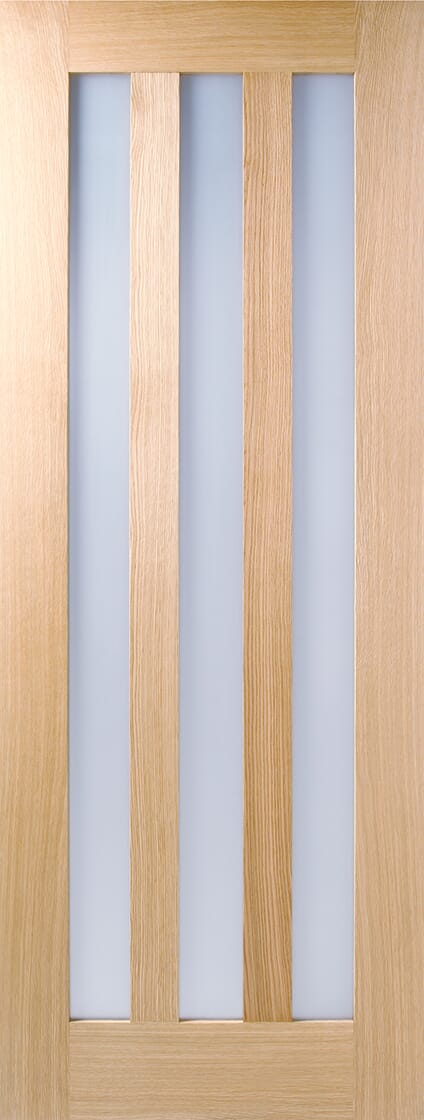 2040 x 726 x 40mm Utah Oak 3L - Frosted Glass Prefinished Internal Door
