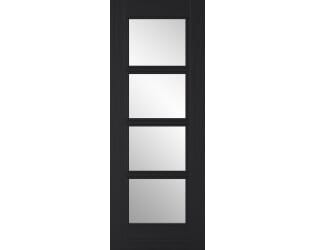 Black - Vancouver 4 Light - Clear Glass Prefinished Internal Doors