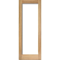 Oak Pattern 10 Clear Glazed Fire Door Image