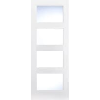 White Shaker 4 Light Clear Glazed Fire Door Image