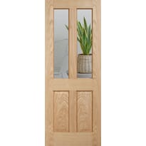Traditional Victorian Oak 4 Panel Clear Glazed Image
