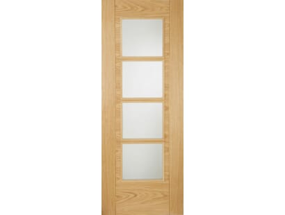 Iseo Oak 4 Light Frosted Glass - Prefinished Internal Doors Image