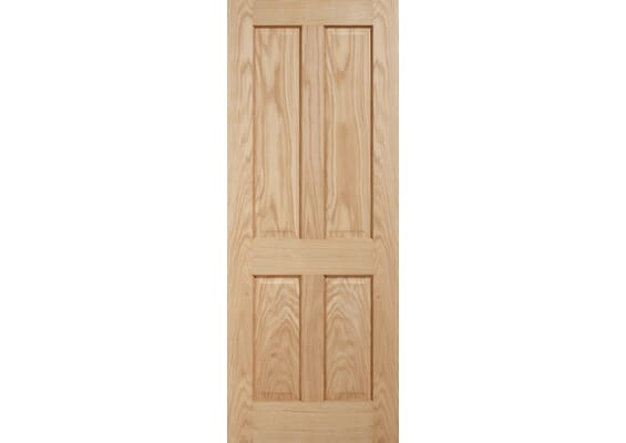 Traditional Victorian Oak 4 Panel - Prefinished Fire Door