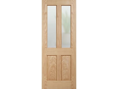 Traditional Victorian Oak 4 Panel Frosted Glazed - Prefinished Internal Doors Image