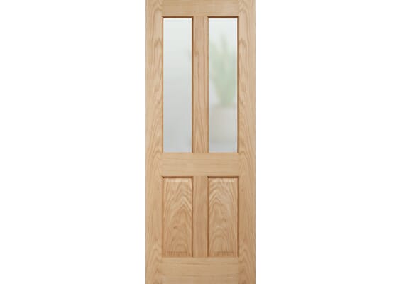 Traditional Victorian Oak 4 Panel Frosted Glazed - Prefinished Internal Doors
