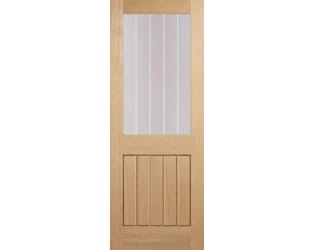 Mexicano Oak Half Light - Frosted with Clear Lines Prefinished Internal Doors