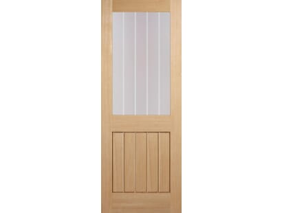 Mexicano Oak Half Light - Frosted With Clear Lines Prefinished Internal Doors Image