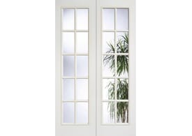 1168x1981x35mm (46") Textured White SA 20L Glazed Pair Door