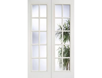 Textured SA 20L Glazed Pair White Internal Doors