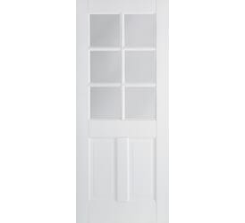 Canterbury 2P 6L Glazed White Internal Doors