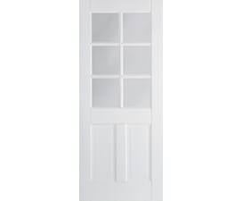 Canterbury 2 Panel 6L Glazed White Internal Doors