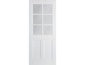 Canterbury 2 Panel 6L Glazed White Internal Doors