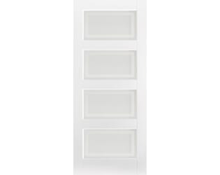Contemporary 4L Glazed White Internal Doors