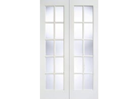 1168x1981x40mm (46")  White GTPSA Rebated Pair - Clear Bevelled Glass Internal Doors