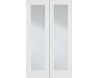 Pattern 20 White Pair - Clear Glass Internal Doors