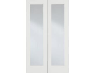 Pattern 20 White Pair - Clear Glass Internal Doors