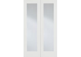 1219x1981x40mm (48") Pattern 20 White Pair - Clear Glass Door