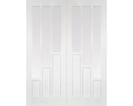 Coventry White Rebated Pair - Clear Glass Internal Doors