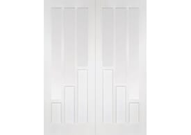 1524x1981x40mm (60") Coventry White Pairs - Clear Glass Door