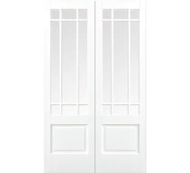 Downham White Glazed Pair - Clear Bevelled Glass Internal Doors
