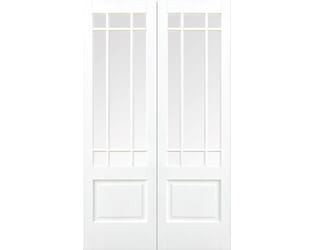 Downham White Glazed Pair Internal Doors