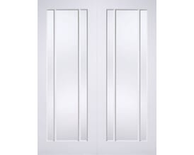 Lincoln White Rebated Pair - Clear Glass Internal Doors