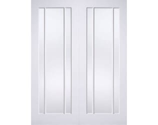 Lincoln White Pairs - Clear Glass Internal Doors