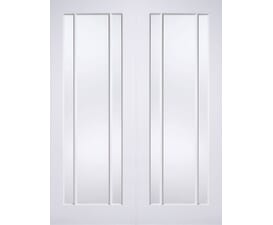 Lincoln White Rebated Pair - Clear Glass Internal Doors