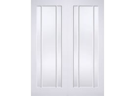 1372x1981x40mm (54") Lincoln White Pairs - Clear Glass Door