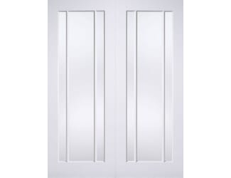 Lincoln White Pairs - Clear Glass Internal Doors