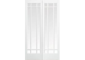 1372x1981x40mm (54") Manhattan White Pairs - Clear Bevelled Glass Door
