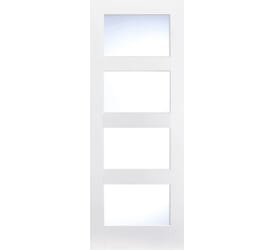 White Shaker 4 Light  - Clear Glass Internal Doors