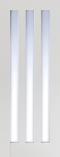 Utah White 3 Light - Clear Glass Internal Doors