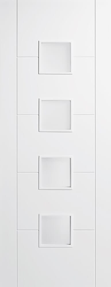 Vancouver White 4 Light Small - Frosted Glass Internal Doors
