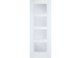 826 x 2040x40mm Vancouver White 4 Light - Clear Glass Door