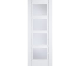 686x1981x44mm (27") Vancouver White 4 Light - Clear Glass Fire Door