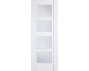 Vancouver White 4 Light - Clear Glass Fire Door