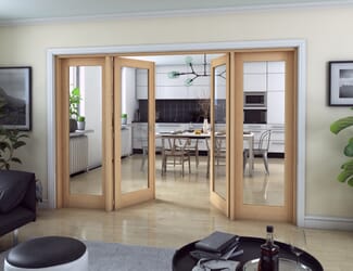 Oak P10 Clear Glazed Internal French Doors