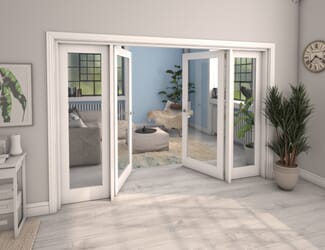 White P10 Clear Glazed Internal French Doors