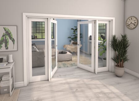 White P10 Clear Glazed Internal French Doors