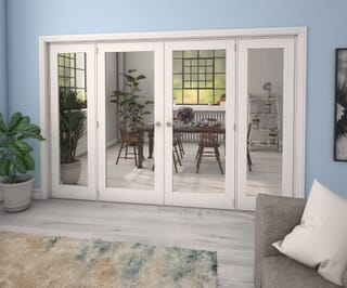 White P10 Clear Glazed Internal French Doors