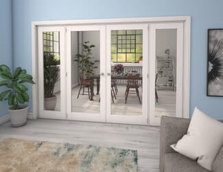 White P10 Clear Glazed Internal French Doors