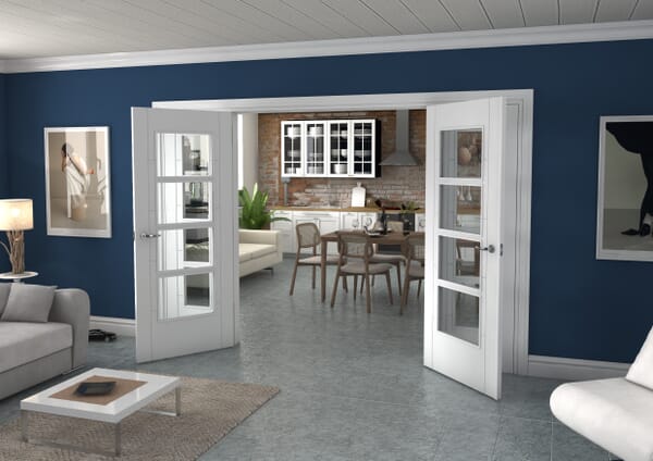 White Iseo 4L French Door Set 1276mm(W) x 2021mm(H)