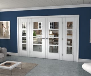 White Iseo 4 Light Clear Glazed French Doors