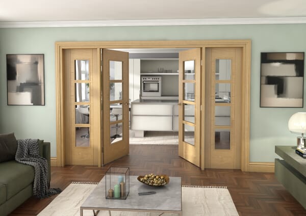 Oak Iseo 4L French Door Set 1580mm(W) x 2021mm(H)