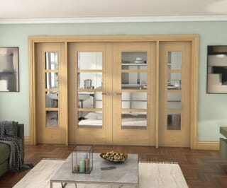 Oak Iseo 4 Light Clear Glazed French Doors