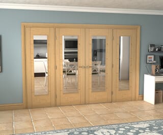 Oak Iseo 1 Light Clear Glazed French Doors
