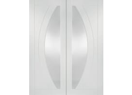 1168x1981x40mm (46") Salerno White Pair - Clear Glass Door Image